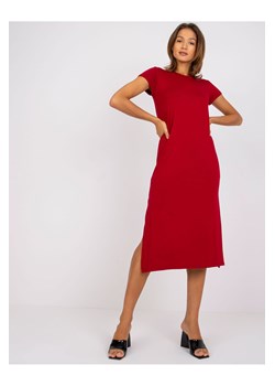 Czerwona sukienka midi z rozporkiem ze sklepu 5.10.15 w kategorii Sukienki - zdjęcie 161974647