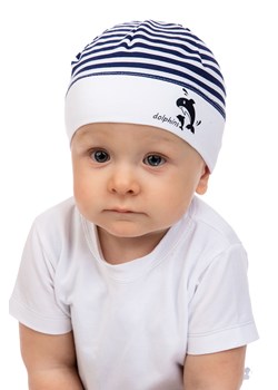 Czapka niemowlęca bawełniana w paski EDEK ze sklepu 5.10.15 w kategorii Czapki dziecięce - zdjęcie 161978509