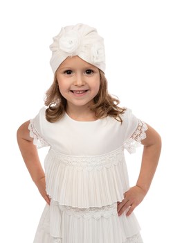 Czapka dziewczęca biała-turban BRIANA - bis ze sklepu 5.10.15 w kategorii Czapki dziecięce - zdjęcie 161978788