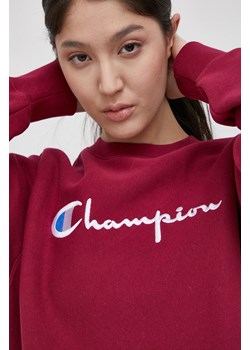 Champion Bluza 114612 damska kolor bordowy z aplikacją 114612-WW001 ze sklepu PRM w kategorii Bluzy damskie - zdjęcie 161980647