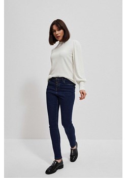 Granatowe spodnie damskie jeansowe rurki ze sklepu 5.10.15 w kategorii Jeansy damskie - zdjęcie 161985487
