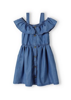Niebieska sukienka dziewczęca lyocell z falbanką ze sklepu 5.10.15 w kategorii Sukienki dziewczęce - zdjęcie 161987869