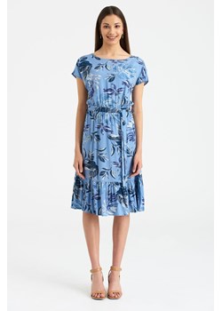Sukienka damska z krótkim rękawem z motywem roślinnym ze sklepu 5.10.15 w kategorii Sukienki - zdjęcie 161988927