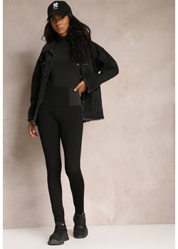 Czarne Legginsy High Waist z Szeroką Gumką w Talii Renume ze sklepu Renee odzież w kategorii Spodnie damskie - zdjęcie 161996128