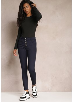 Granatowe Spodnie Skinny Winvienne ze sklepu Renee odzież w kategorii Spodnie damskie - zdjęcie 161996138