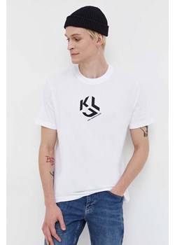 Karl Lagerfeld Jeans t-shirt bawełniany kolor biały z nadrukiem ze sklepu ANSWEAR.com w kategorii T-shirty męskie - zdjęcie 161998528