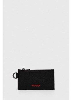 HUGO portfel skórzany męski kolor czarny ze sklepu ANSWEAR.com w kategorii Portfele męskie - zdjęcie 161999089