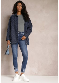 Niebieskie Jeansy Skinny z Wysokim Stanem i Przetarciami Cianevo ze sklepu Renee odzież w kategorii Jeansy damskie - zdjęcie 162000138