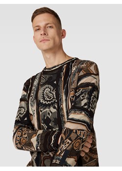 Sweter z dzianiny z fakturowanym wzorem ze sklepu Peek&Cloppenburg  w kategorii Swetry męskie - zdjęcie 162000608