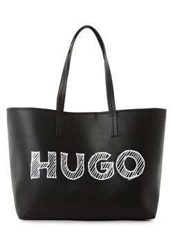 HUGO Damska torba shopper z saszetką Kobiety Sztuczna skóra czarny nadruk ze sklepu vangraaf w kategorii Torby Shopper bag - zdjęcie 162005519