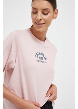 Columbia t-shirt bawełniany North Cascades kolor różowy 1992085 ze sklepu ANSWEAR.com w kategorii Bluzki damskie - zdjęcie 162007817