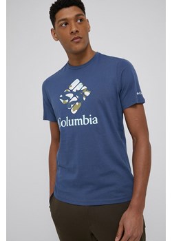 Columbia t-shirt bawełniany Rapid Ridge kolor granatowy z nadrukiem 1888813.-106 ze sklepu PRM w kategorii T-shirty męskie - zdjęcie 162023975