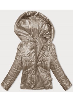 Pikowana krótka kurtka damska beżowa (B8185-12) ze sklepu goodlookin.pl w kategorii Kurtki damskie - zdjęcie 162027406