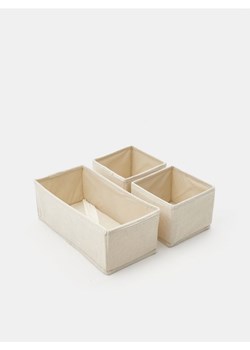 Sinsay - Pudełka do przechowywania 3 pack - kremowy ze sklepu Sinsay w kategorii Pudełka i pojemniki - zdjęcie 162030378