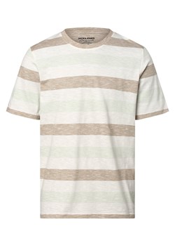 Jack & Jones T-shirt męski Mężczyźni Bawełna beżowy w paski ze sklepu vangraaf w kategorii T-shirty męskie - zdjęcie 162030455