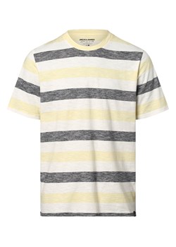 Jack & Jones T-shirt męski Mężczyźni Bawełna cytrynowy w paski ze sklepu vangraaf w kategorii T-shirty męskie - zdjęcie 162030456