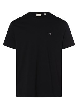 Gant T-shirt męski Mężczyźni Bawełna czarny jednolity ze sklepu vangraaf w kategorii T-shirty męskie - zdjęcie 162030535