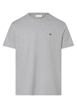 Gant T-shirt męski Mężczyźni Bawełna szary jednolity ze sklepu vangraaf w kategorii T-shirty męskie - zdjęcie 162030536