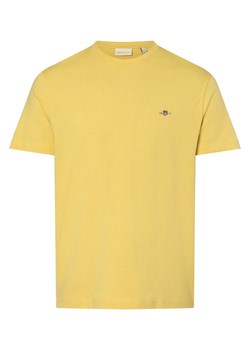 Gant T-shirt męski Mężczyźni Bawełna żółty jednolity ze sklepu vangraaf w kategorii T-shirty męskie - zdjęcie 162030537