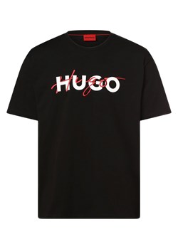 HUGO T-shirt męski Mężczyźni Bawełna czarny nadruk ze sklepu vangraaf w kategorii T-shirty męskie - zdjęcie 162030566