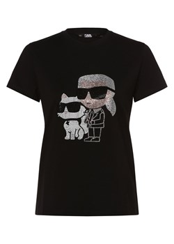 KARL LAGERFELD T-shirt damski Kobiety Bawełna czarny jednolity ze sklepu vangraaf w kategorii Bluzki damskie - zdjęcie 162030595