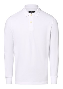 Nils Sundström Męska koszulka polo Mężczyźni Bawełna biały jednolity ze sklepu vangraaf w kategorii T-shirty męskie - zdjęcie 162030648