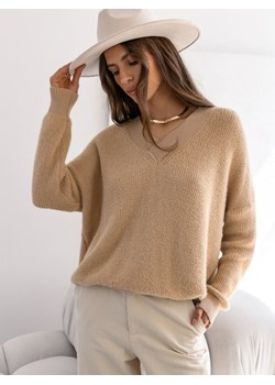 Sweter Labras Beżowy ze sklepu Lisa Mayo w kategorii Swetry damskie - zdjęcie 162034968