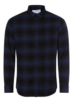 Selected Koszula męska Mężczyźni Slim Fit Bawełna indygo w kratkę ze sklepu vangraaf w kategorii Koszule męskie - zdjęcie 162035095