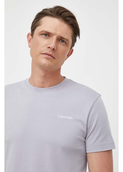 Calvin Klein t-shirt bawełniany kolor szary gładki ze sklepu ANSWEAR.com w kategorii T-shirty męskie - zdjęcie 162040895