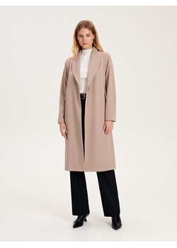 Reserved - Płaszcz z wiązaniem - beżowy ze sklepu Reserved w kategorii Płaszcze damskie - zdjęcie 162044625