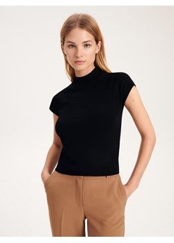 Reserved - Dzianinowa bluzka z wiskozy - czarny ze sklepu Reserved w kategorii Bluzki damskie - zdjęcie 162044706
