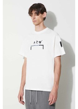 A-COLD-WALL* t-shirt bawełniany STRATA BRACKET T-SHIRT kolor biały z nadrukiem ACWMTS157C ze sklepu PRM w kategorii T-shirty męskie - zdjęcie 162053906