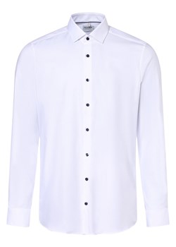 Olymp Level Five Koszula męska Mężczyźni Slim Fit Bawełna biały wypukły wzór tkaniny ze sklepu vangraaf w kategorii Koszule męskie - zdjęcie 162055979