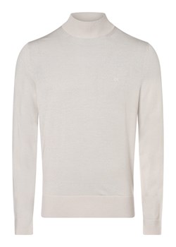 Calvin Klein Męski sweter z wełny merino Mężczyźni Wełna merino kitt jednolity ze sklepu vangraaf w kategorii Swetry męskie - zdjęcie 162055989