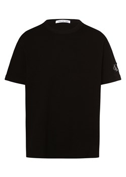 Calvin Klein Jeans T-shirt męski Mężczyźni Bawełna czarny jednolity ze sklepu vangraaf w kategorii T-shirty męskie - zdjęcie 162055995