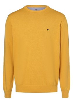 Fynch-Hatton Sweter męski Mężczyźni Bawełna żółty jednolity ze sklepu vangraaf w kategorii Swetry męskie - zdjęcie 162056007