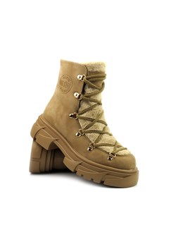 Trapery, ciepłe buty damskie zimowe - Big Star MM274573, brązowe ze sklepu ulubioneobuwie w kategorii Buty trekkingowe damskie - zdjęcie 162057595