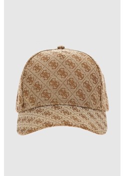 GUESS - Beżowa czapka z daszkiem ze sklepu outfit.pl w kategorii Czapki z daszkiem damskie - zdjęcie 162059328