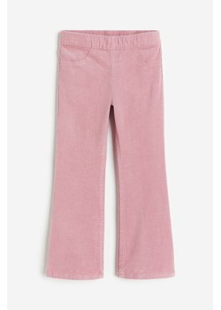 H & M - Rozszerzane spodnie sztruksowe bez zapięcia - Różowy ze sklepu H&M w kategorii Spodnie i półśpiochy - zdjęcie 162063515