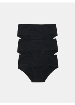 Sinsay - Majtki bawełniane hipster 3 pack - czarny ze sklepu Sinsay w kategorii Majtki damskie - zdjęcie 162065687