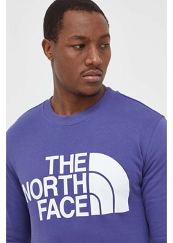 The North Face bluza bawełniana męska kolor fioletowy z nadrukiem ze sklepu ANSWEAR.com w kategorii Bluzy męskie - zdjęcie 162080995