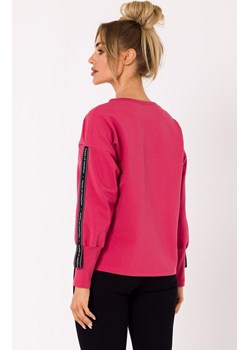 Bluza damska z lampasami koralowa M727, Kolor koralowy, Rozmiar L, MOE ze sklepu Primodo w kategorii Bluzy damskie - zdjęcie 162083179