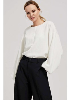 Bluza z bufiastymi rękawami kremowa 4220, Kolor biały, Rozmiar L, Moodo ze sklepu Primodo w kategorii Bluzy damskie - zdjęcie 162083335