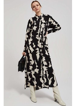 Sukienka maxi o zwierzęcym wzorze 4212, Kolor czarny-ecru, Rozmiar S, Moodo ze sklepu Primodo w kategorii Sukienki - zdjęcie 162083389
