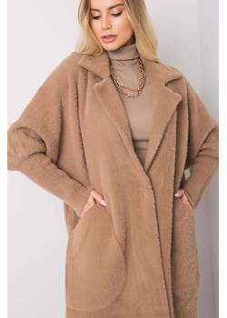 Ciemnobeżowy płaszcz alpaka Eveline ze sklepu 5.10.15 w kategorii Płaszcze damskie - zdjęcie 162083826