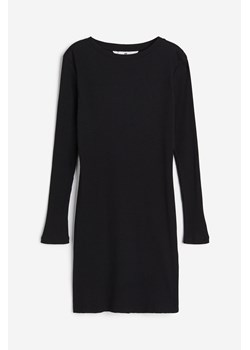H & M - Bawełniana sukienka w prążki - Czarny ze sklepu H&M w kategorii Sukienki dziewczęce - zdjęcie 162089038