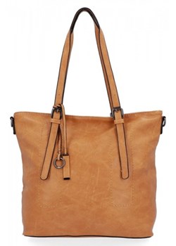 Uniwersalna Torebka Damska Shopper Bag XL firmy Hernan Musztardowa (kolory) ze sklepu torbs.pl w kategorii Torby Shopper bag - zdjęcie 162090857