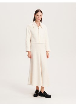 Reserved - Tweedowa spódnica - biały ze sklepu Reserved w kategorii Spódnice - zdjęcie 162090966