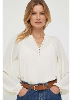 Lauren Ralph Lauren bluzka damska kolor beżowy gładka ze sklepu ANSWEAR.com w kategorii Bluzki damskie - zdjęcie 162094165