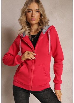 Czerwona Zasuwana Bluza z Polarem i Kapturem Habbisetta ze sklepu Renee odzież w kategorii Bluzy damskie - zdjęcie 162097987